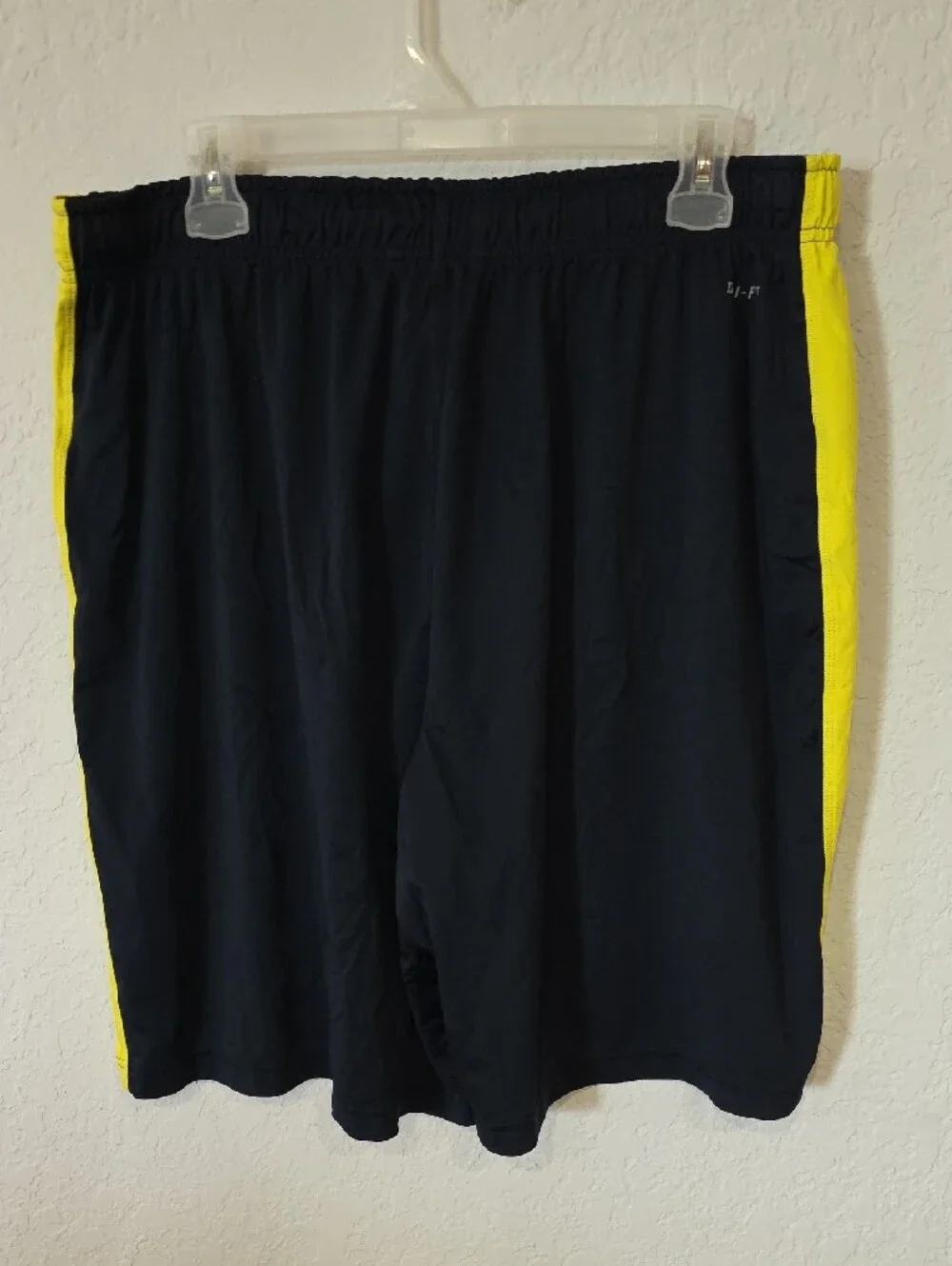 Nike Black Athletic Shorts with Yellow Trim Size XXL